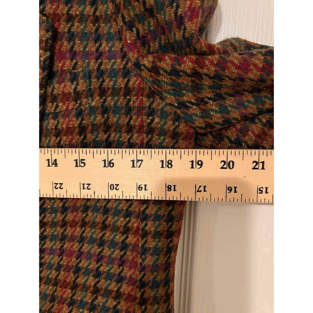Vintage Giorgio Sant Angelo Blazer Womens 10 Brown Herringbone 100% Wool - Picture 7 of 10